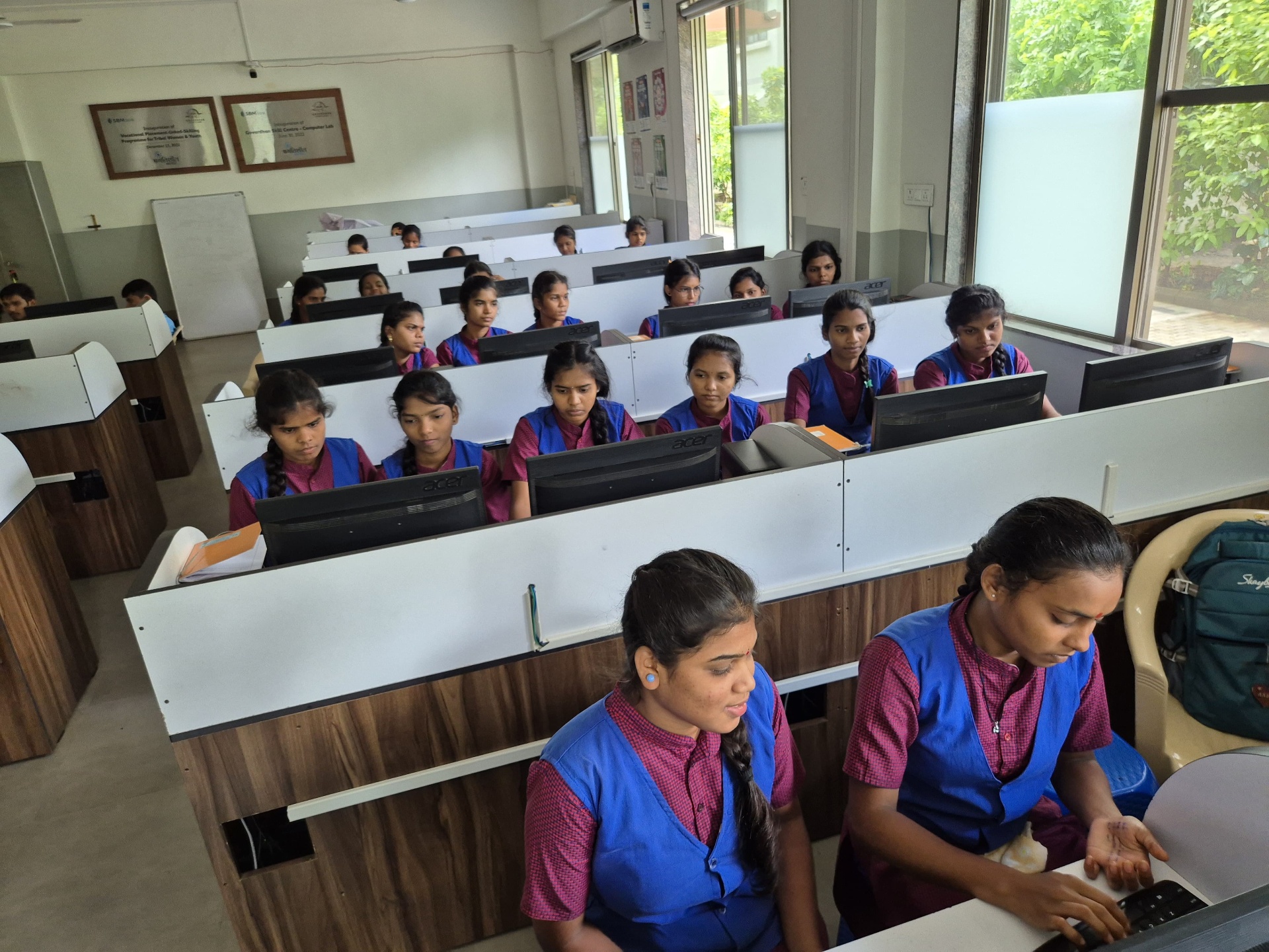 Trainees in the Govardhan Skill Centre computer lab